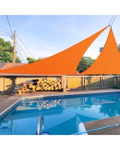 E&K Sunrise 24' x 24' x 24' Sun Shade Sail Triangle Canopy Shade Cover UV Block for Patio Backyard Garden Outdoor (Orange)