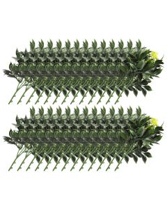 E&K 26 PCS Artificial Plants Faux Bushes Plant Decoration for Home Garden Wedding Party Indoor Outdoor (Green Yellow)