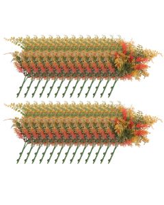 E&K 26 PCS Artificial Plants Faux Bushes Plant Decoration for Home Garden Wedding Party Indoor Outdoor (Green Red Orange)