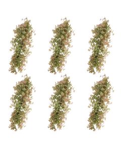 E&K 6 PCS Artificial Hanging Plants Faux Vines Leaf Decoration for Home Garden Office Indoor Outdoor Wedding Party (Green Red)