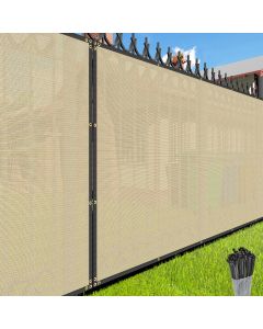 E&K Sunrise 8' x99' Privacy Fence Screen with Grommets, Outdoor Windscreen Fence Covering Privacy Screen UV Blockage for Backyard Garden Patio (Beige)