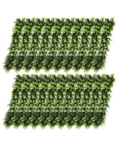 E&K 21 PCs Artificial Hanging Plants Faux Vines Leaf Decoration for Home Garden Office Indoor Outdoor Wedding Party (Green White)