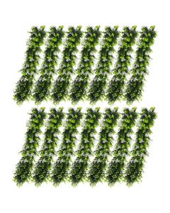 E&K 14 PCS Artificial Hanging Plants Faux Vines Leaf Decoration for Home Garden Office Indoor Outdoor Wedding Party (Green White)