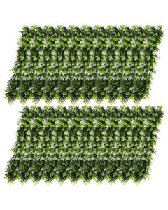 E&K 22 PCS Artificial Hanging Plants Faux Vines Leaf Decoration for Home Garden Office Indoor Outdoor Wedding Party (Green White)