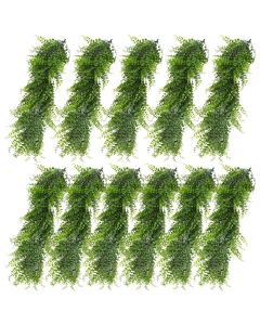 E&K 11 PCs Artificial Hanging Plants Faux Vines Leaf Decoration for Home Garden Office Indoor Outdoor Wedding Party (Green)
