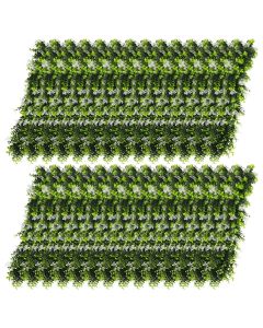 E&K 28 PCS Artificial Hanging Plants Faux Vines Leaf Decoration for Home Garden Office Indoor Outdoor Wedding Party (Green White)