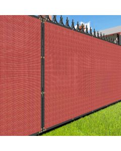 E&K Sunrise 10' x 50' Privacy Fence Screen with Grommets, Outdoor Windscreen Fence Covering Privacy Screen UV Blockage for Backyard Garden Patio (Red)