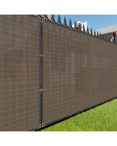 E&K Sunrise 10' x 50' Privacy Fence Screen with Grommets, Outdoor Windscreen Fence Covering Privacy Screen UV Blockage for Backyard Garden Patio (Brown)