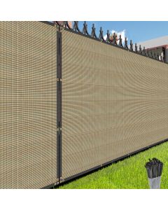 E&K Sunrise 8’x50’ Privacy Fence Screen with Grommets, Outdoor Windscreen Fence Covering Privacy Screen UV Blockage for Backyard Garden Patio (Sand)