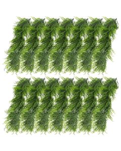 E&K 14 PCS Artificial Hanging Plants Faux Vines Leaf Decoration for Home Garden Office Indoor Outdoor Wedding Party (Green)