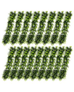 E&K 17 PCS Artificial Hanging Plants Faux Vines Leaf Decoration for Home Garden Office Indoor Outdoor Wedding Party (Green White)