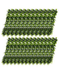 E&K 25 PCS Artificial Hanging Plants Faux Vines Leaf Decoration for Home Garden Office Indoor Outdoor Wedding Party (Green White)