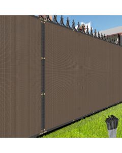 E&K Sunrise 8'x99' Privacy Fence Screen with Grommets, Outdoor Windscreen Fence Covering Privacy Screen UV Blockage for Backyard Garden Patio (Brown)