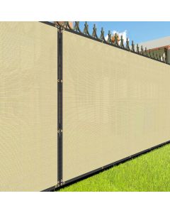 E&K Sunrise 10' x 50' Privacy Fence Screen with Grommets, Outdoor Windscreen Fence Covering Privacy Screen UV Blockage for Backyard Garden Patio (Beige)