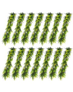 E&K 14 PCS Artificial Hanging Plants Faux Vines Leaf Decoration for Home Garden Office Indoor Outdoor Wedding Party (Green Purple Yellow)