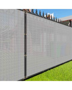 E&K Sunrise 10' x 50' Privacy Fence Screen with Grommets, Outdoor Windscreen Fence Covering Privacy Screen UV Blockage for Backyard Garden Patio (Light Gray)
