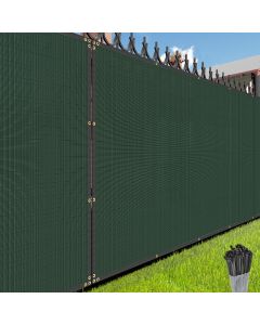 E&K Sunrise 8’x50’ Privacy Fence Screen with Grommets, Outdoor Windscreen Fence Covering Privacy Screen UV Blockage for Backyard Garden Patio (Green)