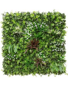 E&K 9Pcs 40" x 40" Artificial 3D Plant Wall Panels, Faux Grass Wall Backdrop Decor, UV-Anti Greenery Boxwood Hedge Privacy Screen for Outdoor Indoor Wedding Garden Backyard (Style 05)