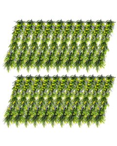 E&K 21 PCs Artificial Hanging Plants Faux Vines Leaf Decoration for Home Garden Office Indoor Outdoor Wedding Party (Green Purple Yellow)